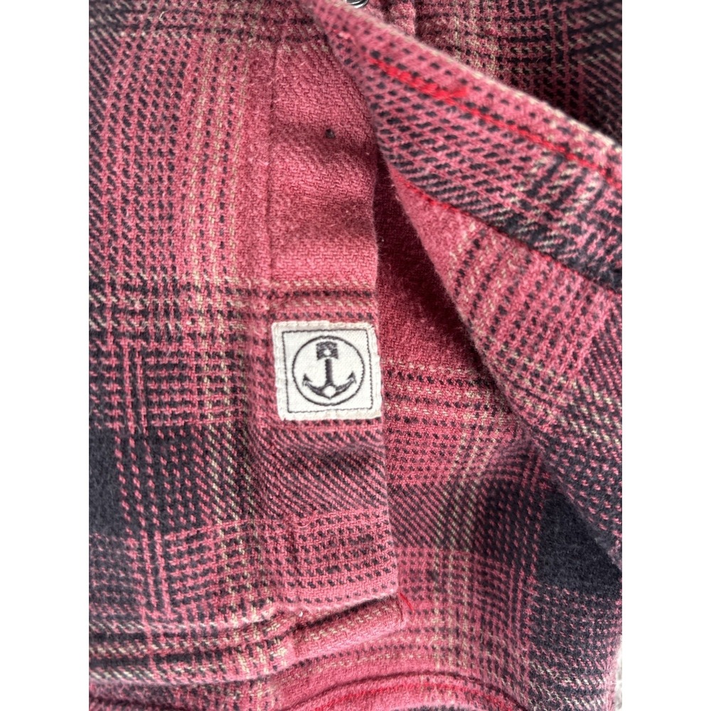 Iron And Resin Rockland Flannel Shirt Mens Large Red Black Plaid Cotton USA - Picture 9 of 10